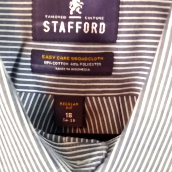 STAFFORD EASY CARE BROADCLOTH DRESS SHIRT - Picture 2 of 3